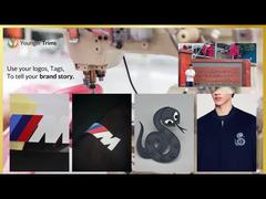 نشان TPU قابل تجزیه سفارشی قالب‌گیری شده با لوگوی برجسته حرارتی برای لباس