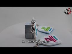 کلیدواژه ی لاستیکی مچ پی وی سی SGS 3D PVC Keychain بنفش قرمز سفید