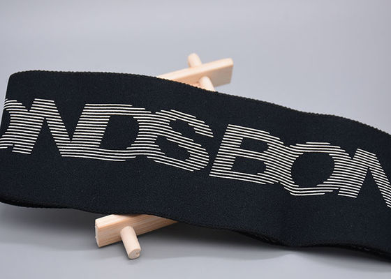 لوگوی سیلیکونی چاپ شده با نوار الاستیک 100% پنبه ای دو طرفه برای پوشاک