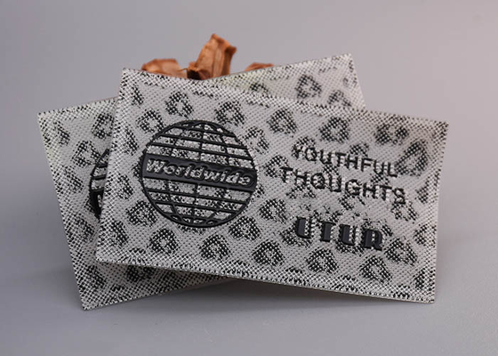 چاپ شده با برچسب های سیلیکونی سفارشی لوگوهای براق مشکی برای لباس