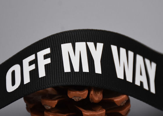 لباس سفارشی 20 میلی متری مشکی پلی استر تار و لوگوی سفید برچسب چاپ شده روی صفحه نمایش