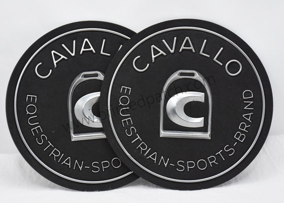 تکه های برجسته نقره ای 2 میلی متری TPU OEKO Black 3D Suede Label